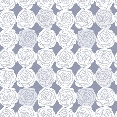 Seamless pattern with white roses