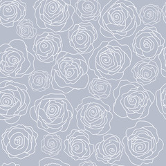Seamless pattern with delicate beautiful roses
