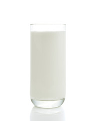 glass of milk isolated on white background