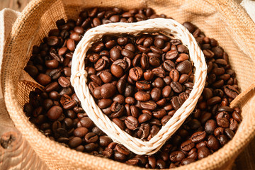 Studio Shot of Coffee Beans in a Bag