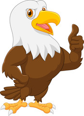 Eagle cartoon giving thumb up