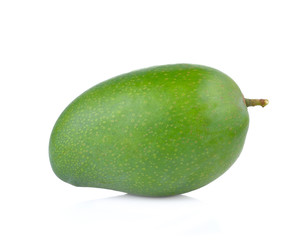 green mango on white background