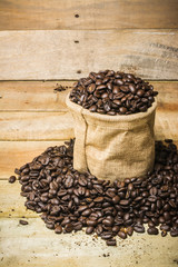 coffee beans with sack