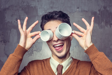 Young man fooling around