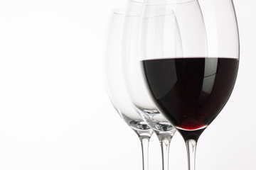 Wineglass with red  wine