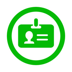 Obraz premium Icono redondo identificacion verde