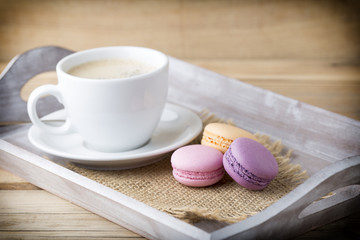Coffee and macaroons.