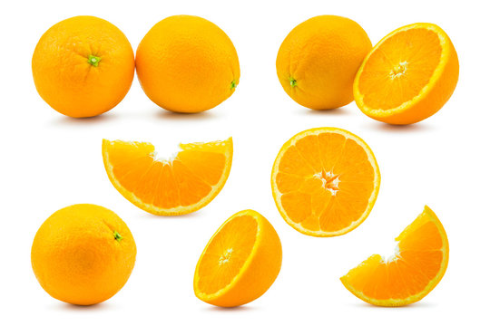 Set Orange isolated on white background 