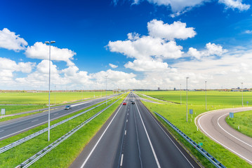 Interstate road crossing countryside