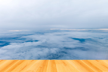 blue sky Backgrounds and Wood Floor
