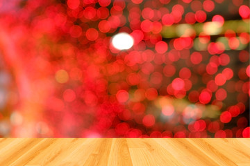 blurred bokeh background with flare and Wood Floor