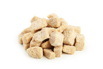Brown sugar isolated on white