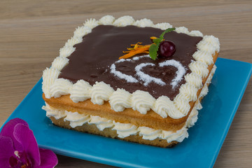 Chocolate icing cake