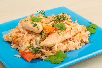 Fried rice with chicken