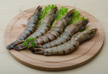 Raw tiger shrimps