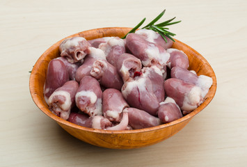 Raw chicken hearts