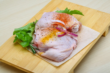 Raw chicken thights