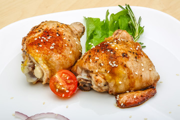 Roasted chicken thighs