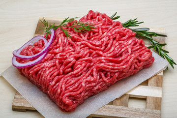 Raw beef minced meat