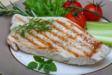 Grilled turkey steak