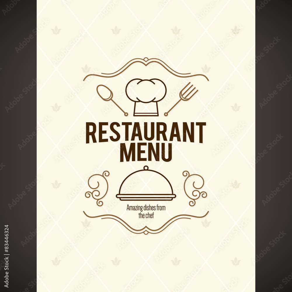 Wall mural restaurant menu design