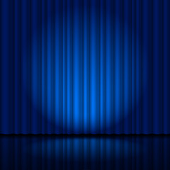 Fragment dark blue stage curtain
