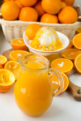 Fototapeta na wymiar Freshly squeezed orange juice