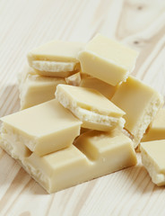 White chocolate, selective focus