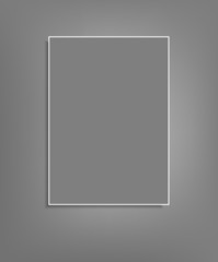 Vector background with a gray sheet of paper hanging on a gray w