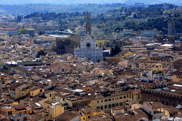 View of Florence from Cathedral at sunny day, Italy