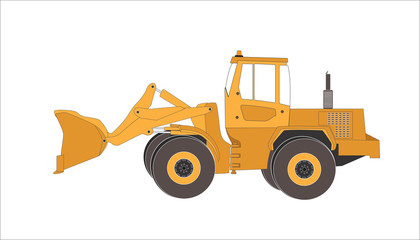 Excavator work. Isolated