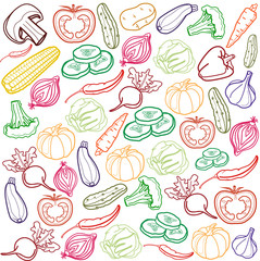 Vector vegetables background