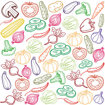 Vector vegetables background