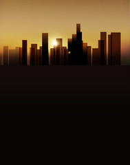 vector background with urban landscape (buildings and sunrise.ve