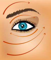 vector background with part of the face and massage lines