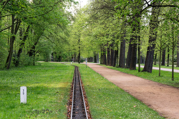 Light railway in park