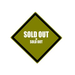 Sold out white stamp text on green background