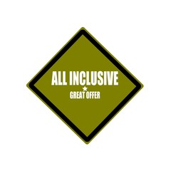 Obraz premium All inclusive white stamp text on green background