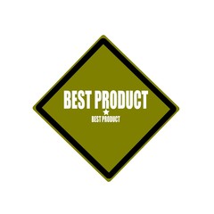 best product white stamp text on green background