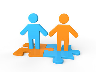 3d business partnership concept