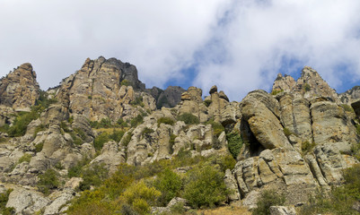  	  Mysterious mountain Demerdzhi.Bottom view.