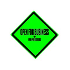 Obraz premium Open for business black stamp text on green background