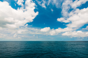 Beautiful sky and ocean. Sea summer shot white cloud