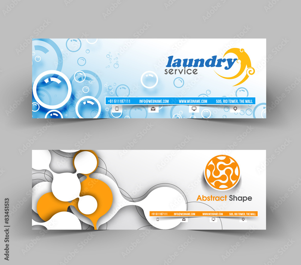 Sticker business web banner & header layout template.