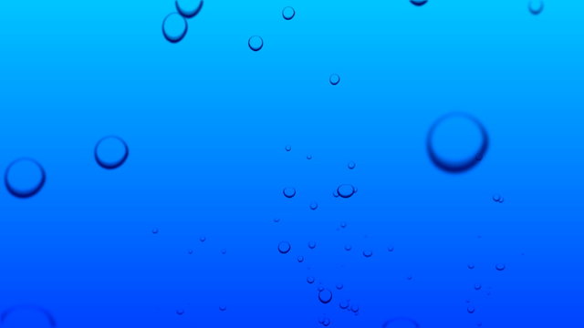 texture water with bubbles on a blue background 