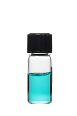 Vial with colored solution