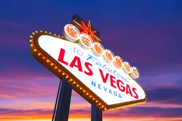 Foto auf Alu-Dibond Willkommen im fabelhaften Las Vegas Nevada Schild © somchaij