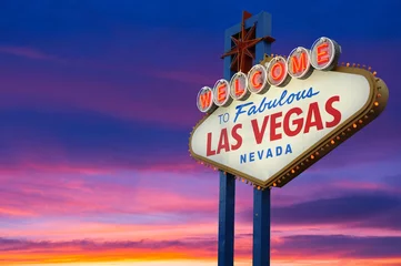 Foto op Aluminium Welkom bij Fabulous Las Vegas Nevada Sign © somchaij