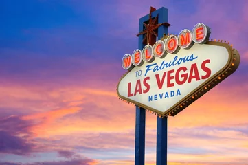 Gordijnen Welkom bij Fabulous Las Vegas Nevada Sign © somchaij