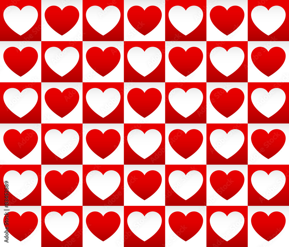 Aufkleber repeatable heart pattern, heart background, vector graphics.